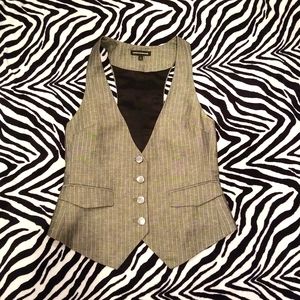 Express Design Studio Gray Pinstripe Vest fully lined size 8